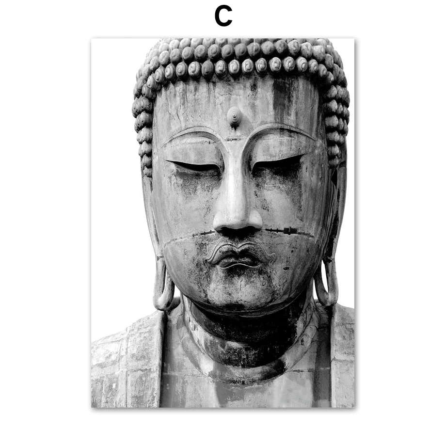 Wall-Art-Canvas-Painting-Statue-Buddha-Shakyamuni-Black-White-Nordic-Posters-And-Prints-Wall-Pictures-For (3)