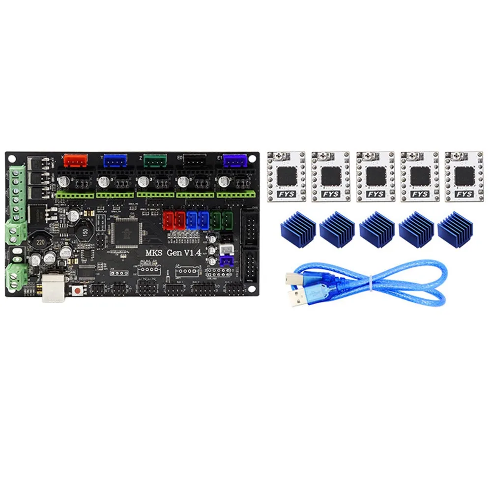 

MKS Gen-L V1.4 Board+S109 Driver+Heat Sinks Compatible with Ramps1.4 3D Printer Controller OD889