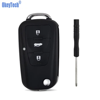 

OkeyTech New Folding Remote 3 Button Key Shell Fob For Roewe W5 MG5 MG7 MG GT GS 350 360 750 Uncut Blade Replacement Case Cover