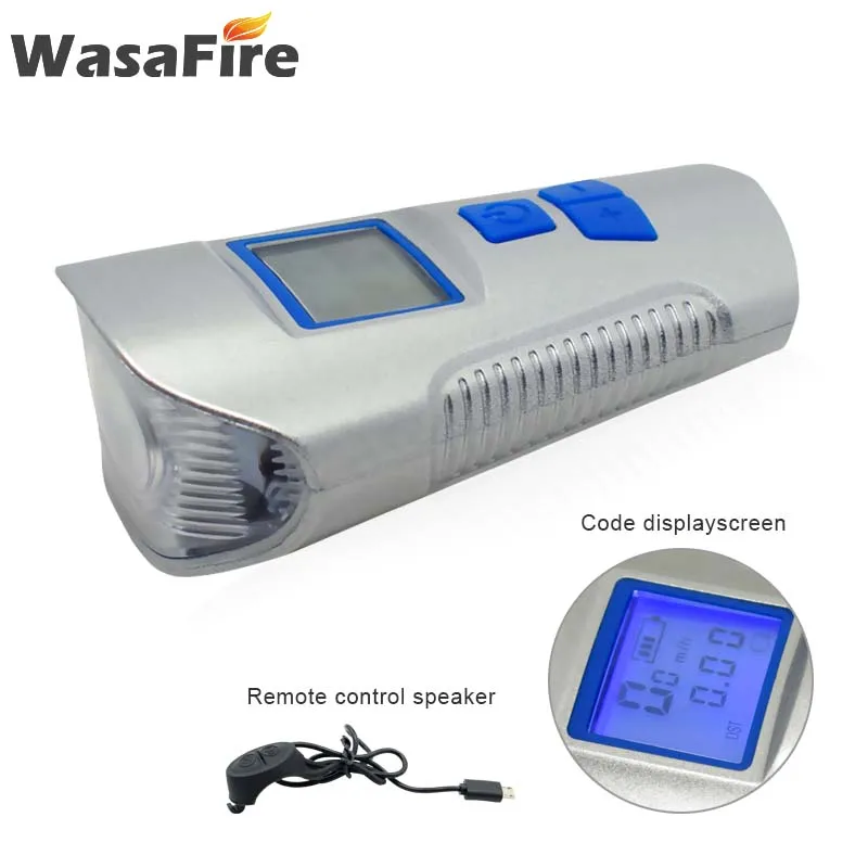 WasaFire велосипедный светильник USB Перезаряжаемый велосипедный передний светильник s светодиодный 4 режима Велоспорт T6 вспышка светильник с велосипедным компьютером Electronice Horn