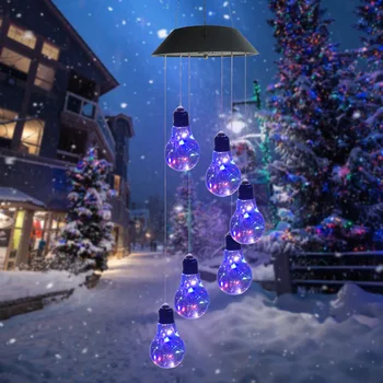 

48LED Rain Proof Bulbs Wind Chimes Lights Solar Energy Powered Lamps Outdoor Courtyard Garden Hanging Decorations