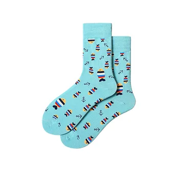 

Fish Sock Mens Crew Adult Thermal Men's Standard Cartoon Sox High Quality Lovers Socks Cotton Autumn Winter Trendy Calcetines
