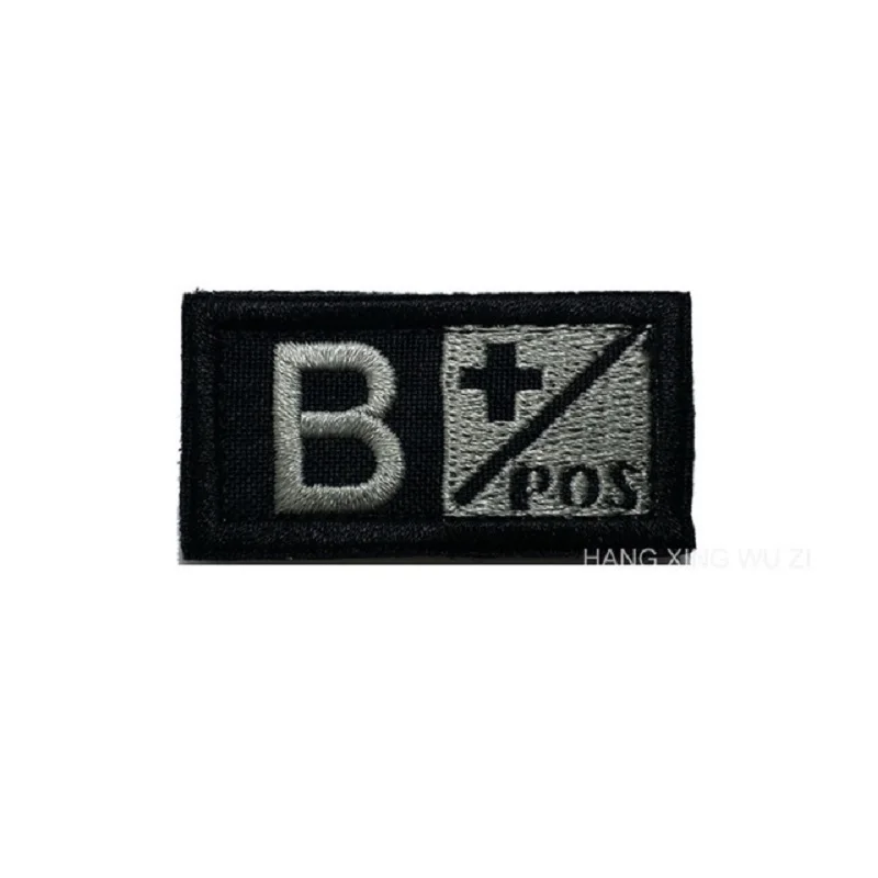 Military Patches Blood Positive Embroidered Tactical Patch  A+ O+ B+ AB+ Positive bag badges fabric sticker Hunting accessories (2)