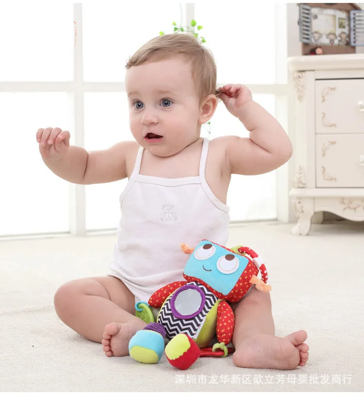 Mamamiy& Amp; Papas Infants Автомобильная подвесная кровать многофункциональная кукла-робот с прорезывателем для зубов