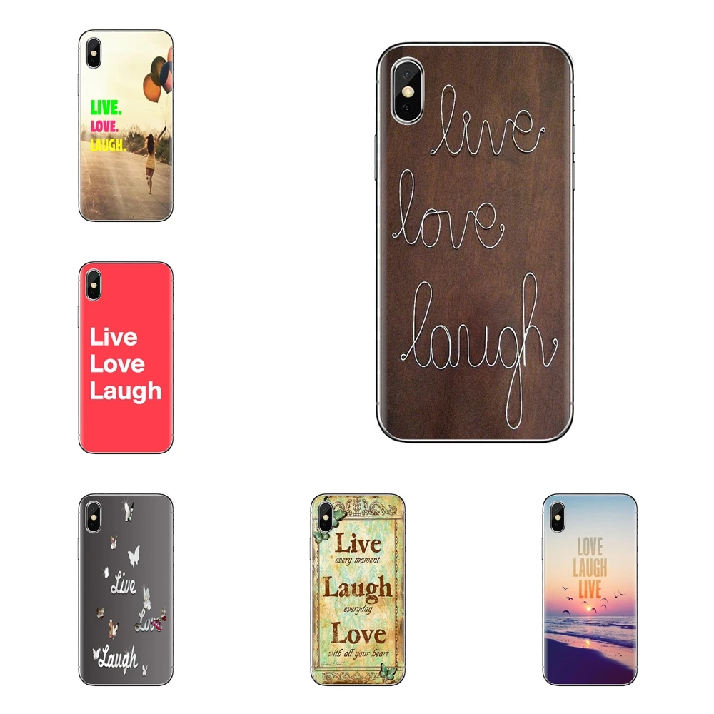 

Soft Transparent Cover Bag For Samsung Galaxy A3 A5 A7 A9 A8 Star A6 Plus 2018 2015 2016 2017 Love. Laugh. Live Life Quote Print