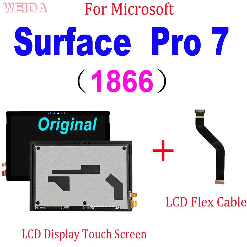 Lcd Originale Da 12.3 "Per Microsoft Surface Pro 7 1866 Display Lcd Touch Screen Digitizer Assembly Per Cavo Lcd Surface Pro 7 Pro7