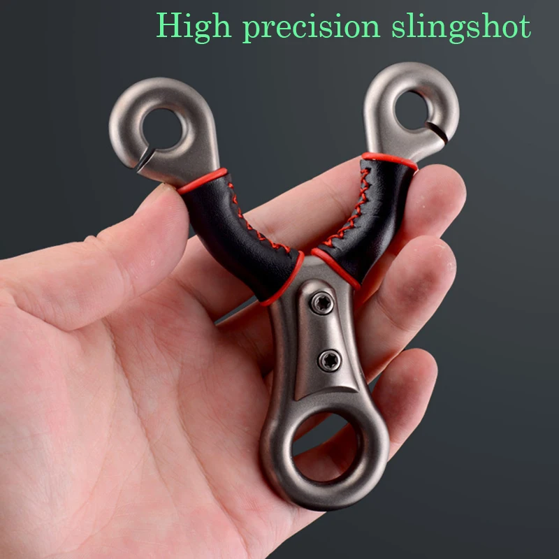 

2021 New Produc Slingshot 304 Stainless Steel Traditional Bow Flat Leather Round Leather Ribs High-precision Catapult