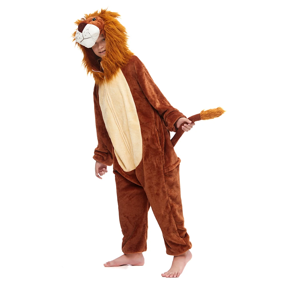 kigurumi Child Cartoon Lion Kigurumis Onesies Kid Sleepwear Animal pajama Homewear Girl Boy Party Clothing Cosplay Costume
