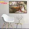 Cross stitch kits Embroidery needlework sets 11CT water soluble canvas patterns 14CT Chinese Style Tiger resting-NCMA058 ► Photo 2/6