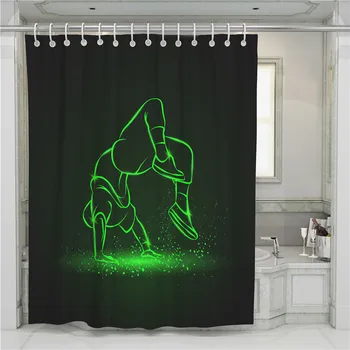

A Street Dance 3D Shower Curtain Bathroom Waterproof Polyester Printing Curtains for Bathroom Shower Hooks