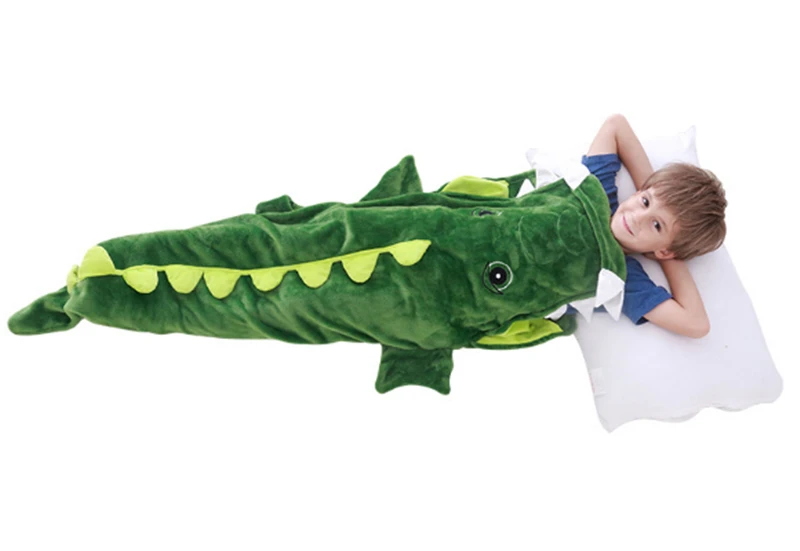 

New Cartoon Flannel Sleeping Bag Children Anti-kick Quilt Shark Mermaid Leisure Air Conditioning Blanket gifts for children