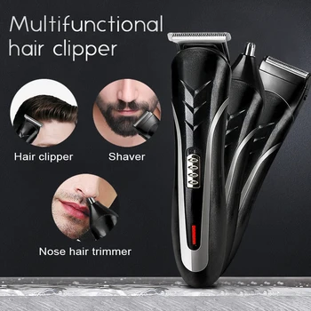 

Electric Hair Clipper Nose Beard Trimmer with 4 Guide Combs Washable Shaver 3 In 1 Electric Beard Shaver Hair Trimmer D35