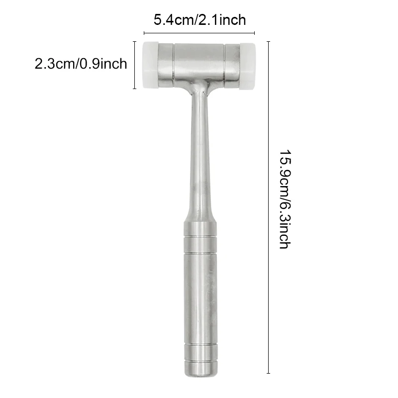 Double-headed Nylon Dental Bone Hammer Stainless Steel Handle Autoclave Teeth Surgical Extraction Tool Dentist Instrument