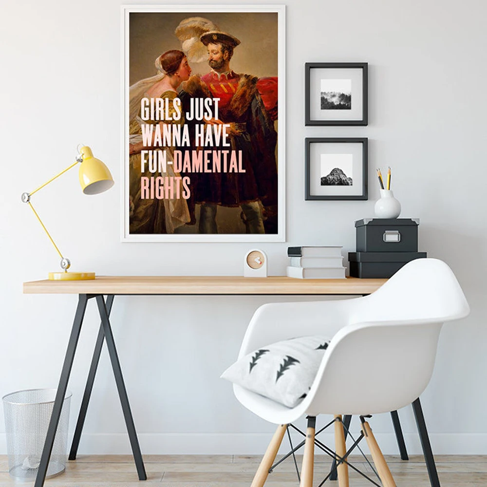 

Couple Dorm Poster Feminist Art Quotes Canvas Painting Vintage Funny Art Print Abstract Wall Picture For Living Room Home Decor