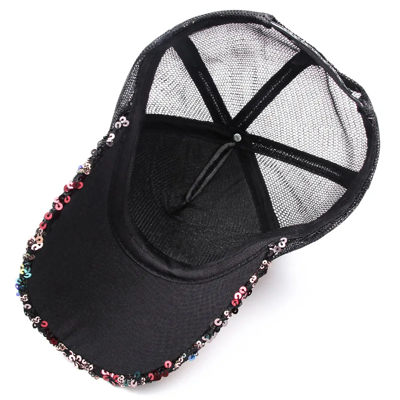 Женская летняя кепка с блестками Солнцезащитная маленькая бейсболка в Корейском