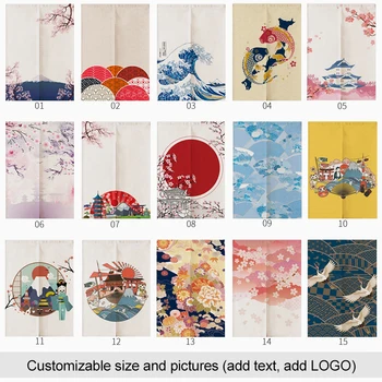 

Japanese Door Curtains Noren Mount Fuji Cherry Home Decor Bedroom Kitchen Linen Curtain Customizable curtain