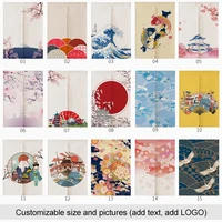 Japanese Door Curtains Noren Mount Fuji Cherry Home Decor Bedroom Kitchen Linen Curtain Customizable 1