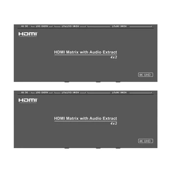 

Am-A42A Video Switcher 4 in 2 Out Hdmi Matrix with o Separation L/R Splitter Kvm Black