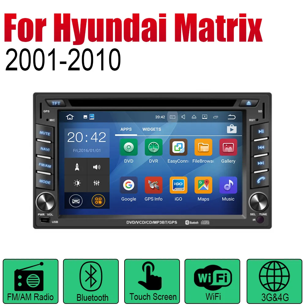 Android gps навигация Авто Радио DVD для hyundai Matrix 2001~ 2010 2 Din Автомобильный мультимедийный плеер система Радио стерео - Цвет: Standard machine