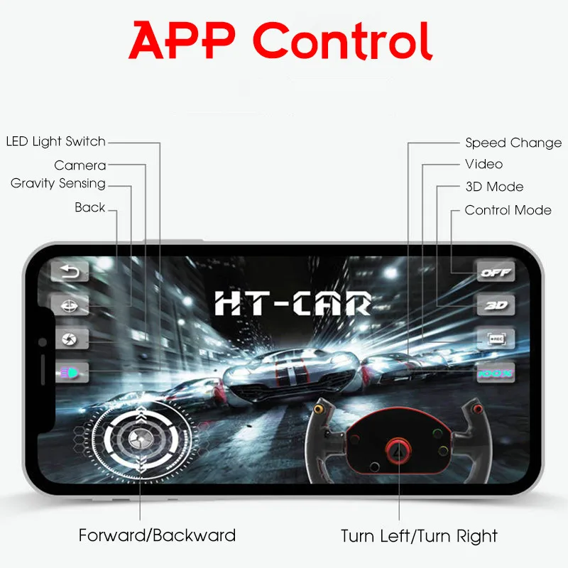 1:18 2,4G 4WD Rc автомобиль с 1080P HD wifi FPV App управление светодиодный внедорожный автомобиль альпинистский грузовик с светодиодный подсветкой подарок для детей