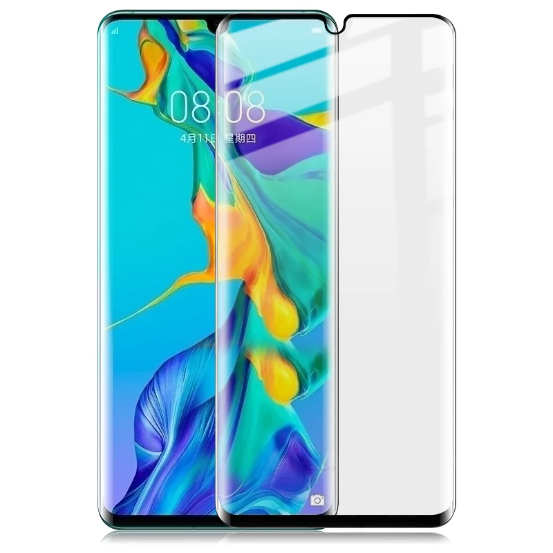 3D изогнутое закаленное стекло чувствительный сенсорный полный Coverag для huawei P30 Pro на полный клей поглощает