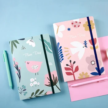 

Agenda 2021 Planner Organizer A5 Weekly Diary Notebook Cute Journal Strap Calendar Notepad Wonderful Bird Daily Plan Note Book