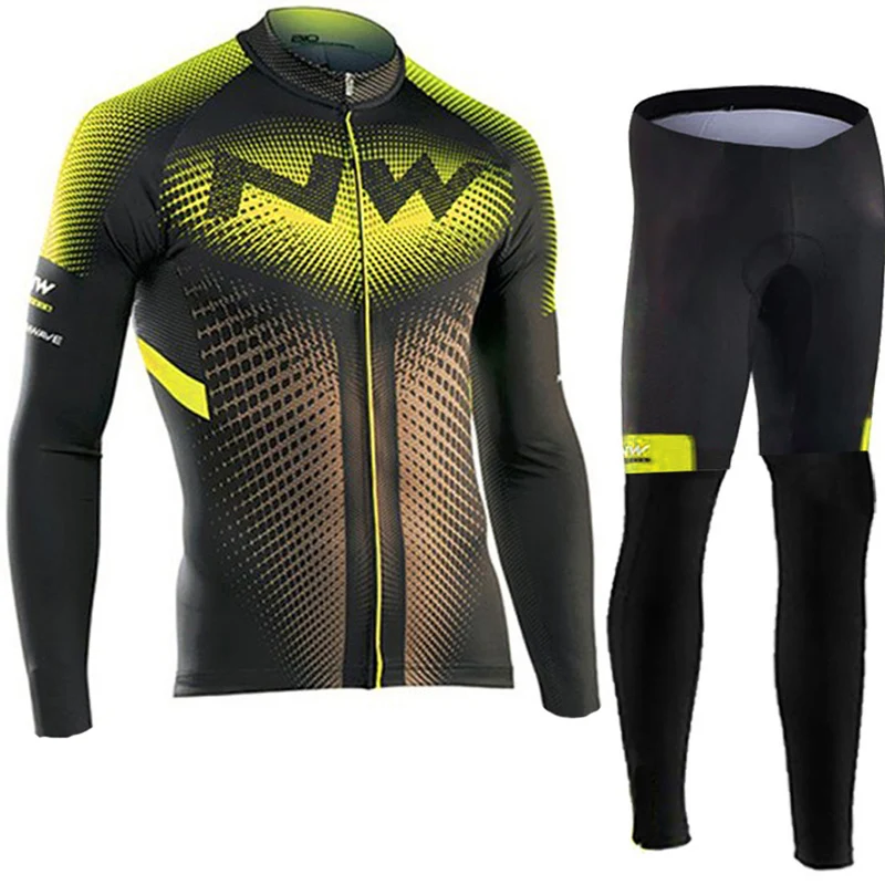 Normal Cycling Set NW Marca Anti-UV Ciclismo Jersey Conjunto транзисторная манга Larga Bicicleta Одежда для велоспорта Conjunto De Ropa - Цвет: Normal Cycling Set