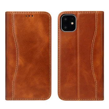 

For Coque iPhone 11 Wallet Case for iphone 11 pro Genuine Leather Magnetic Flip Cover Case for iPhone 11 Pro Max XS Max XR 7 8