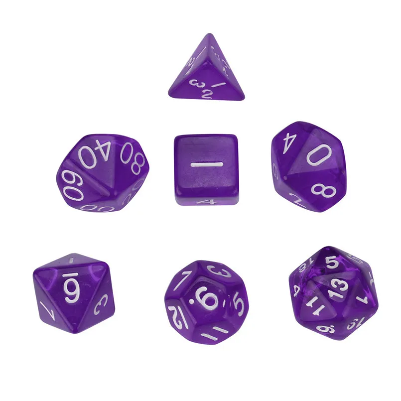 7Pcs 20 multi-faced dice sets pearl D20 multi-faced dice set TRPG entertainment game lovers resin poly freaky dice d20 30A20 (14)