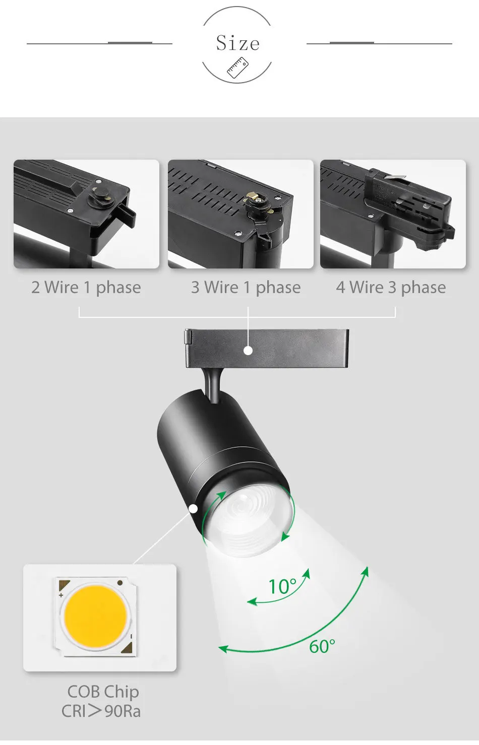 Zoommable 12W 20W 30W LED Track Light 2 3 4 Wire 3 Phase Dimmable Rail Spot Lighting Fixtures Spotlights Track Ceiling Zoom Lamp (8)