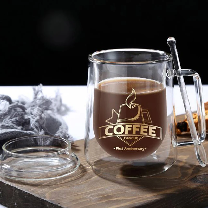 Высокая боросиликатная стеклянная двухслойная кружка Гладкий минималистичный устойчивый чай офисная прозрачная кружка кофейная стеклянная чашка посуда для напитков подарок