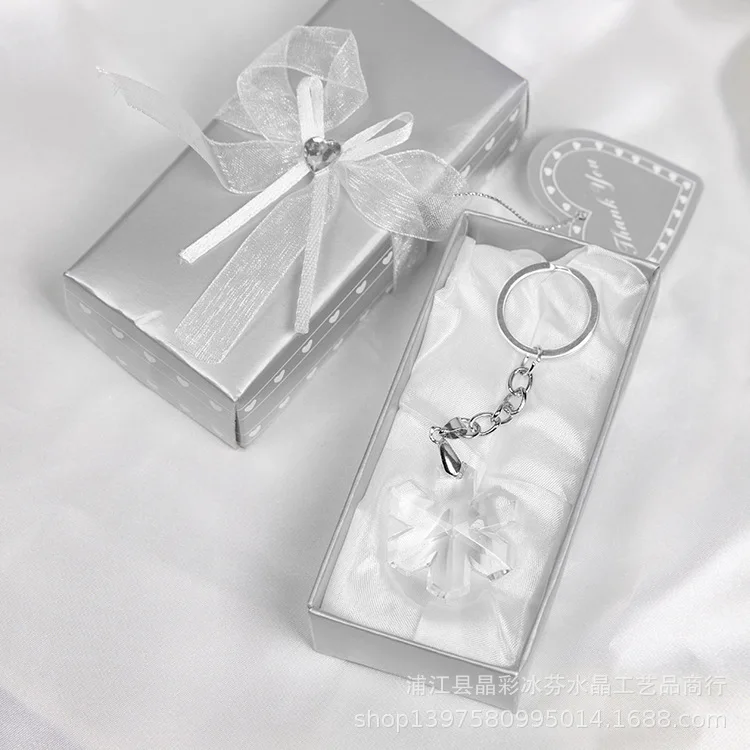 Manufacturers Direct Selling European Style Creative Wedding Gift Return Small Gifts Crystal Five-pointed Star Keychain Promotio