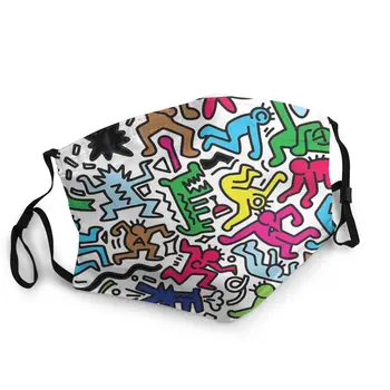 

Keith Haring Inspired Unisex Reusable Face Mouth Mask Printed Anti Haze Protection Cover Mouth Muffle
