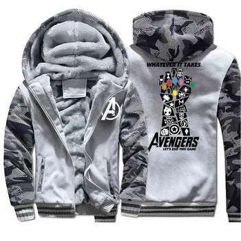 

hoodie camouflage fleece long-sleeved sweatshirt The Avengers Marvel Men's hooded 2020 autumn and winter hip hop street clothing