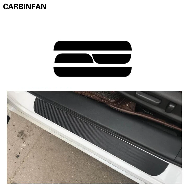 Car Styling Carbon Fiber Threshold Strip Sticker Protection Pad Door sill trim Cover Stickers For Hyundai Sonata 8 2010