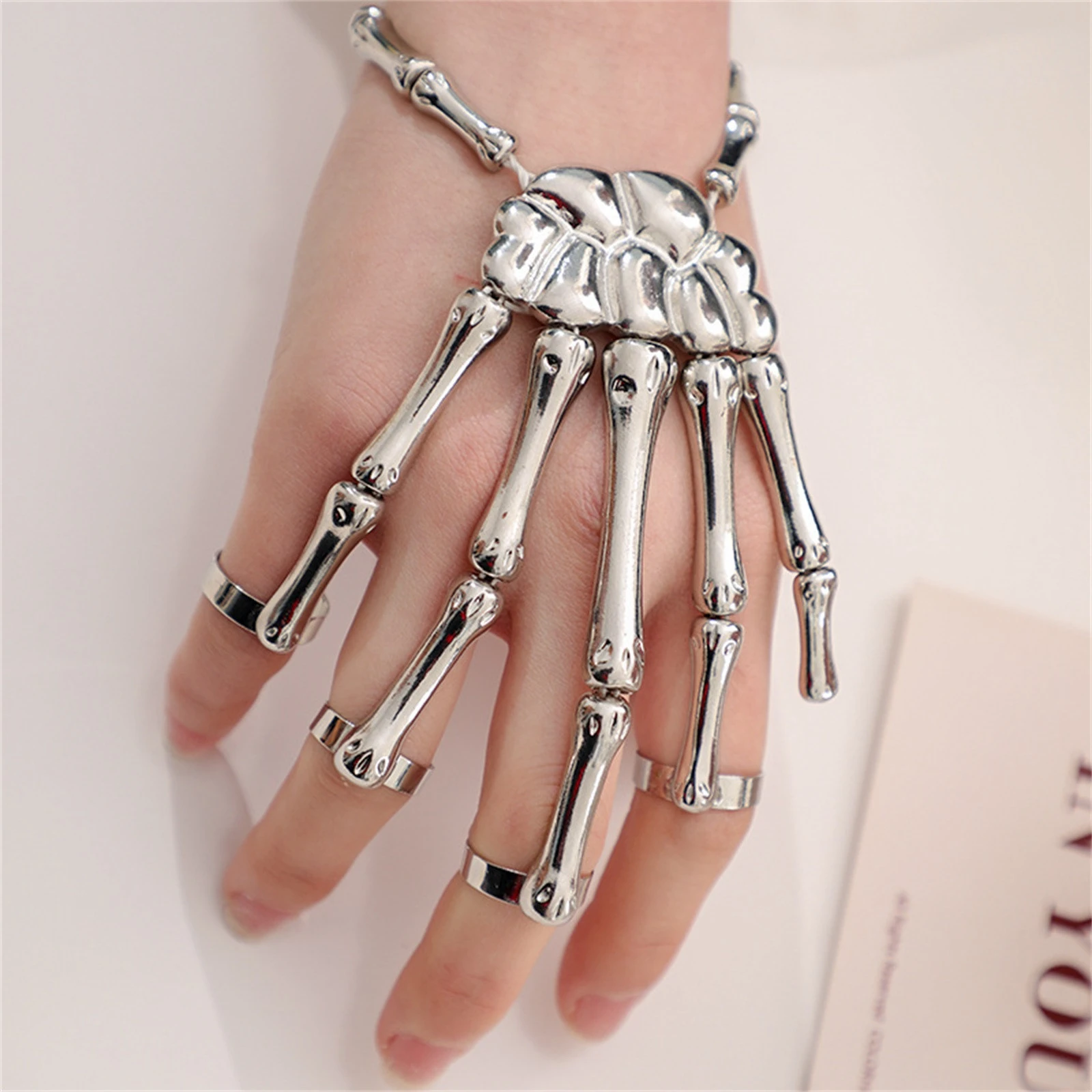 grafisch aanvaarden Aanvulling Skelet Punk Hand Bone Armband Voor Nachtclub Halloween Kostuum Accessoires  Skeletschedel Hand Armband Ring Sieraden|Grappen & Praktsiche Grapjes| -  AliExpress
