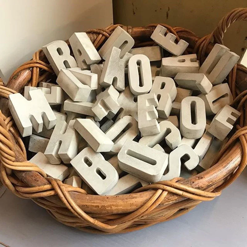 

Capital Letter Silicone Molds Concrete Decoration Door Numbers Molds Chocolate Cake Pudding Mold English Lowercase Letter Molds