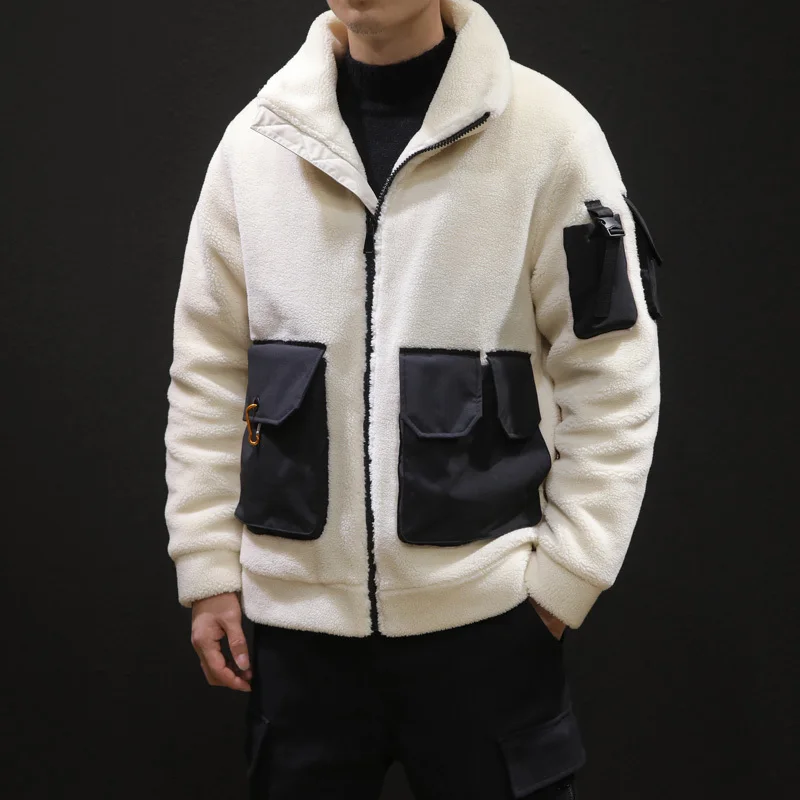 

Winter Coat Men Warm Thick Parka Men Fashion Cross Color Casual Short Coat Man Clothes Wild Loose Cotton Jacket Large Size M-5XL