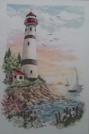 6-WY Lovely Counted Cross Stitch Kit Dawn of a New Day Lighthouse Beacon dim 35068 | Дом и сад