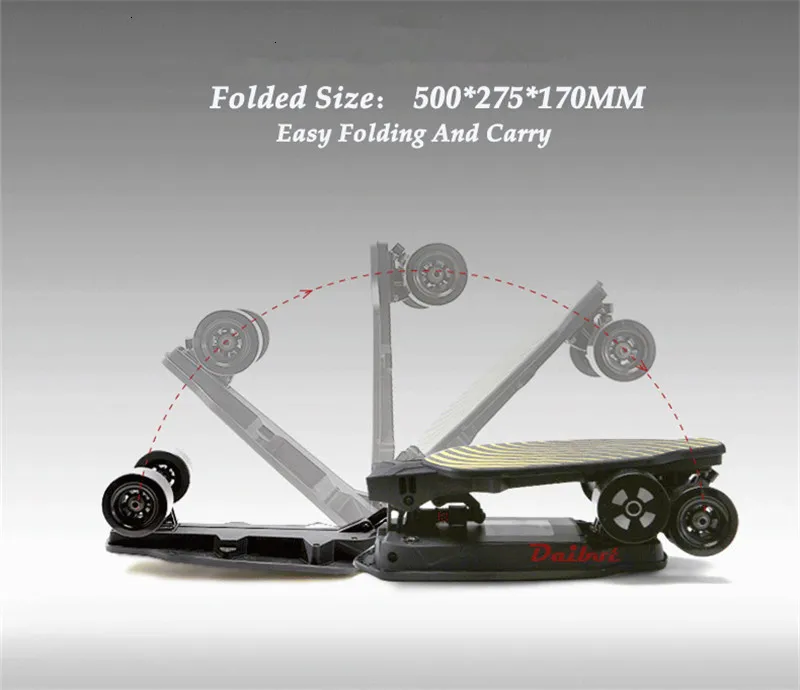 Daibot Four Wheel Electric Scooter Electric Scooters 500W 24V Foldable Electric Skateboard With Bluetooth Speaker For Adult      (22)