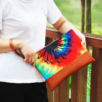 

2pcs DOMIL Tie Dye Wristlet Clutch Sunflower Women Day Clutches Canvas Colorful Coin Purse Gift for Her DOM1061333