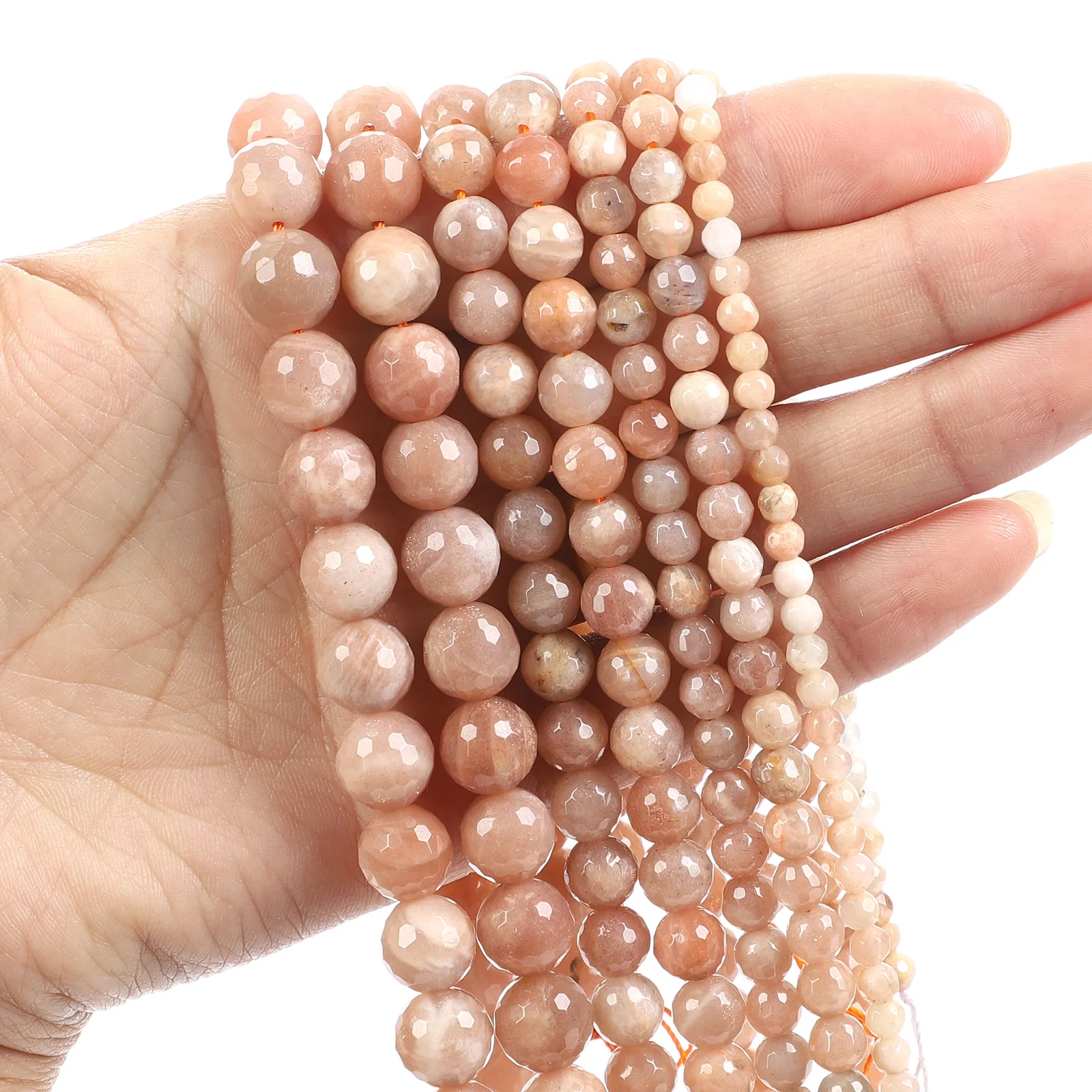 NaturalStoneBeadsCutSurfaceYellowSunStoneLooseBeadsfor