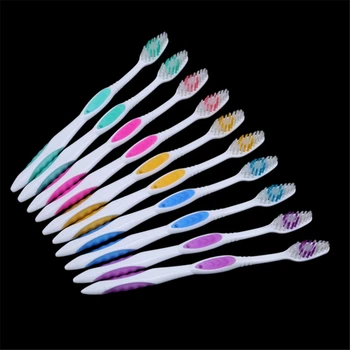 

10Pcs/Pack Toothbrush Black Double Ultra Soft Toothbrushes Professional Dental Nano-antibacterial Tooth Brush For Adults