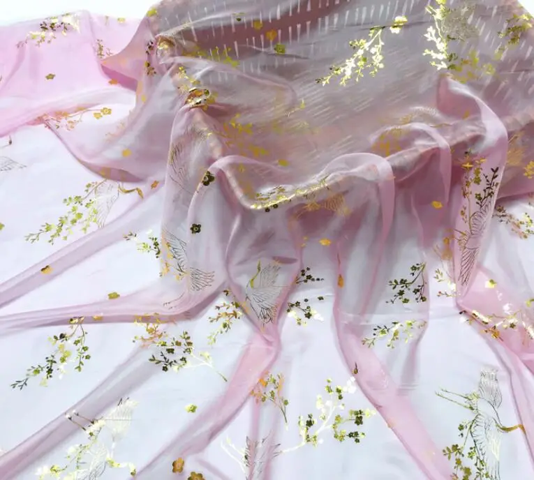 Танцевальное платье из шифоновой ткани для костюмированной вечеринки; тканевое шитье; бронзовое свадебное платье для рукоделия; Швейные материалы - Цвет: Розовый
