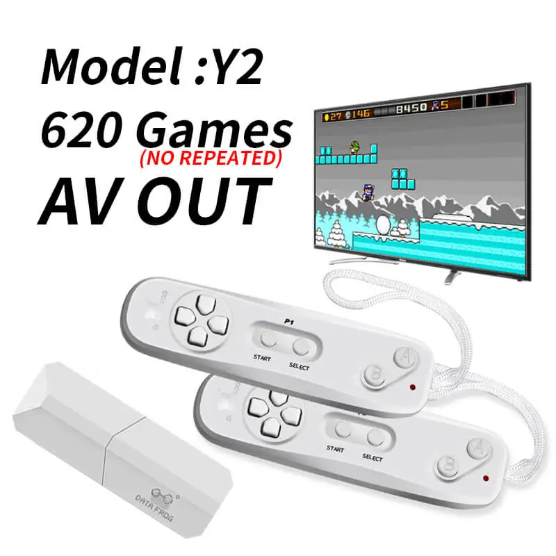 Y2 Беспроводная usb-консоль DATA FROG, встроенная Классическая игровая консоль 620, поддержка ТВ-выхода, двойные ручные геймпады - Цвет: Y2