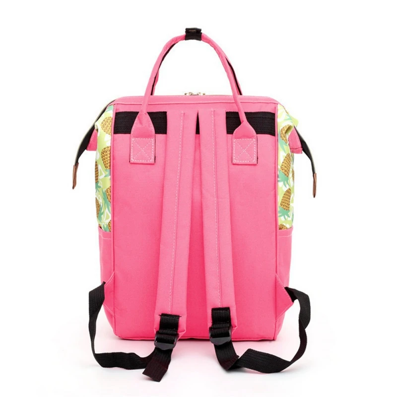 Fashion Cartoon Travel Pineapple Print Mummy Bag Large Capacity Waterproof Backpack Multi-function Backpack #m