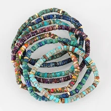 Mcllroy зеленый браслет из натурального камня, цилиндрические бусины, очаровательный браслет, браслет для женщин и мужчин, ручная работа, унисекс, ювелирное изделие