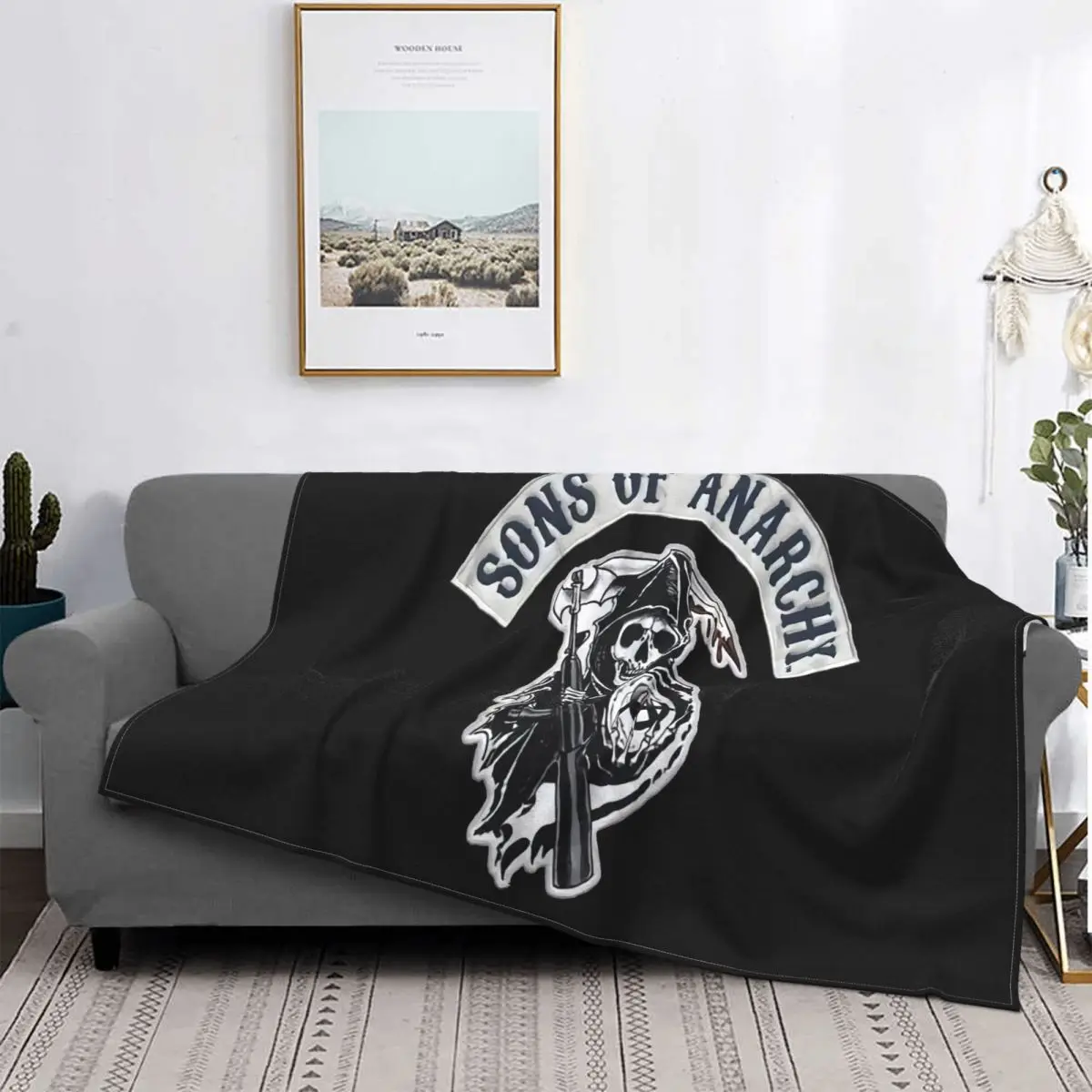 Manta de franela con estampado de la serie de televisión el hijo de la anarquía americana, manta de franela masculina con estampado de la serie Reaper, Soa103