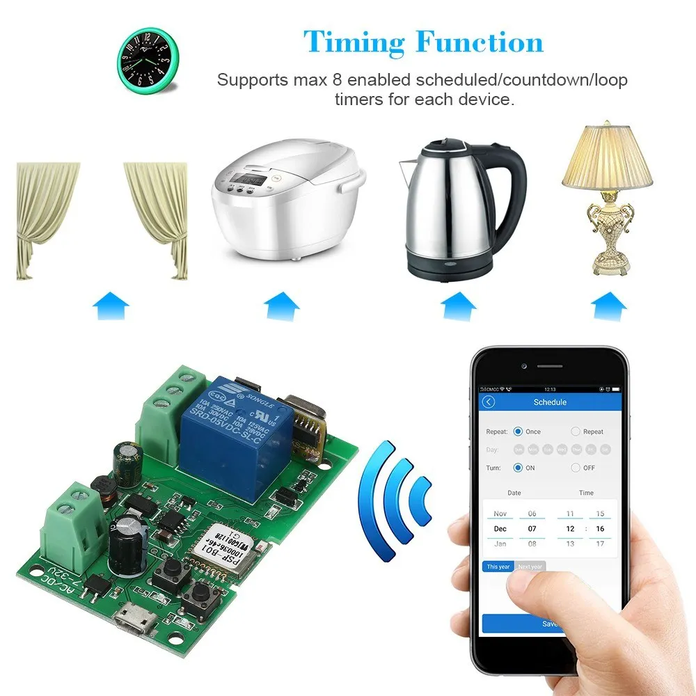EWeLink USB DC5V 12 В 24 в 32 в RF 433 МГц Wifi переключатель беспроводной релейный модуль