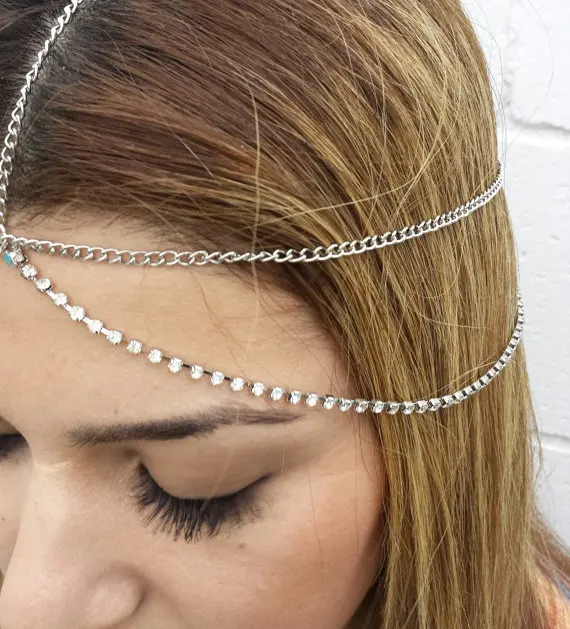 FUN BEAUTY европейский и американский новый стиль цепочка на голову модный сплав